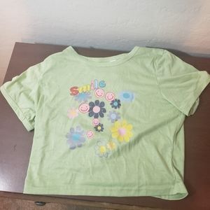 Cropped Smile Flower Tee